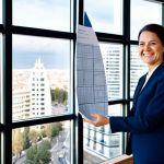 **

A successful architect, a woman in her late 30s, wearing a stylish yet modest dark blue business suit, standing confidently in front of a modern architectural model of a sustainable building.  The setting is a bright, open-plan office with large windows overlooking a bustling Madrid cityscape.  She is holding a rolled-up blueprint, smiling slightly.  Perfect anatomy, correct proportions, well-formed hands, proper finger count. Safe for work, appropriate content, fully clothed, professional, high quality, natural pose, professional photography.  She exudes professionalism and competence.

**