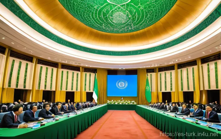 투르크메니스탄과 국제기구 협력 - **Prompt 1: Turkmenistan's Permanent Neutrality and Global Diplomacy**
    "An intricate and vibrant...