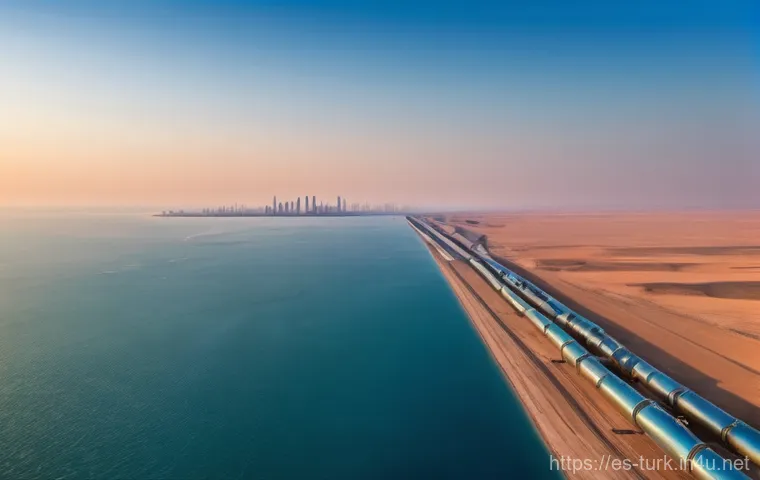 투르크메니스탄과 유럽 관계 - **"Central Asian Energy Artery to Europe"**
    A wide-angle, cinematic shot depicting a powerful, f...