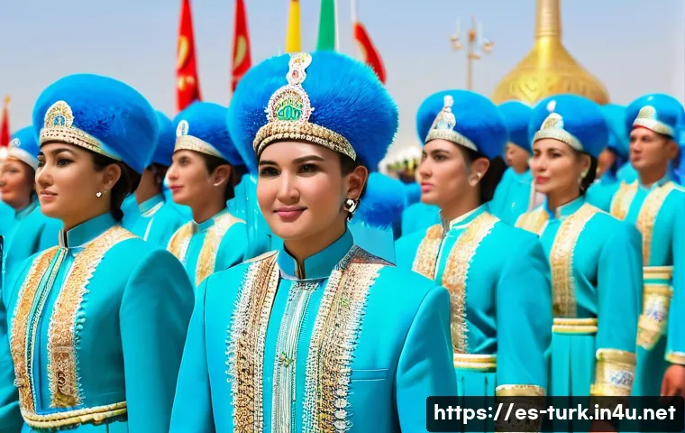 투르크메니스탄 독립기념일 - **"A vibrant Independence Day parade in Ashgabat, Turkmenistan. Thousands of Turkmen citizens, men a...
