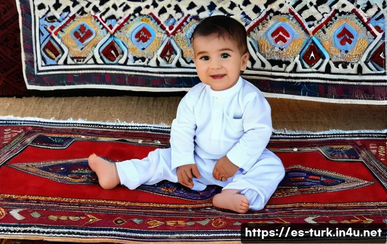 투르크메니스탄에서의 전통 의례 - **Turkmen 'Gadam Basi' First Steps Celebration**
    A heartwarming and joyful scene capturing a Tur...
