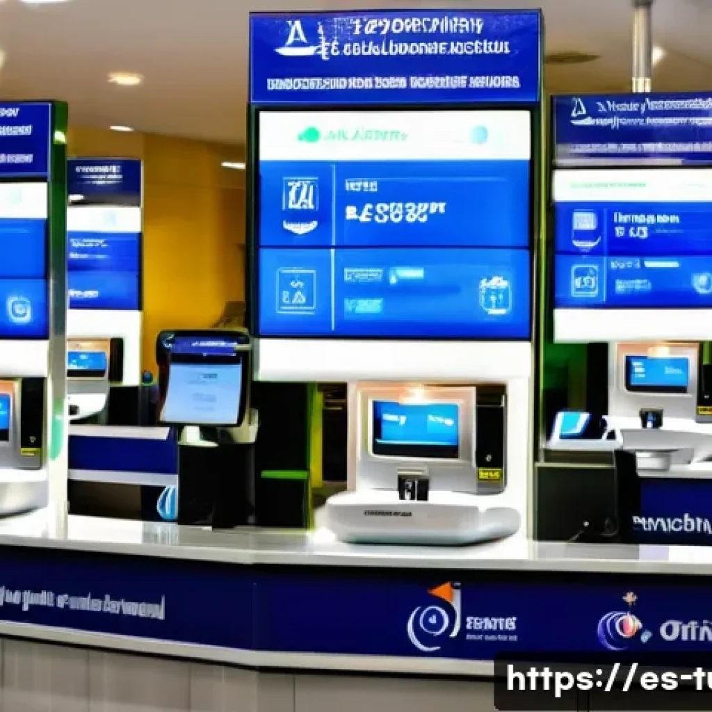 투르크메니스탄 여행 중 통신 방법 - A bustling international airport terminal in Turkmenistan featuring official SIM card stands of majo...