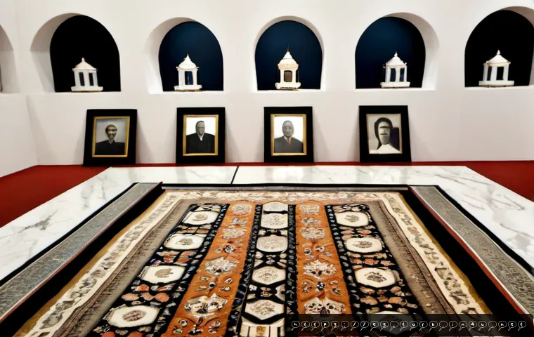 Home 17 투르크메니스탄 주요 사건 연대기 - Photorealistic historical museum scene in Ashgabat, Turkmenistan, a dignified timeline-like display ...